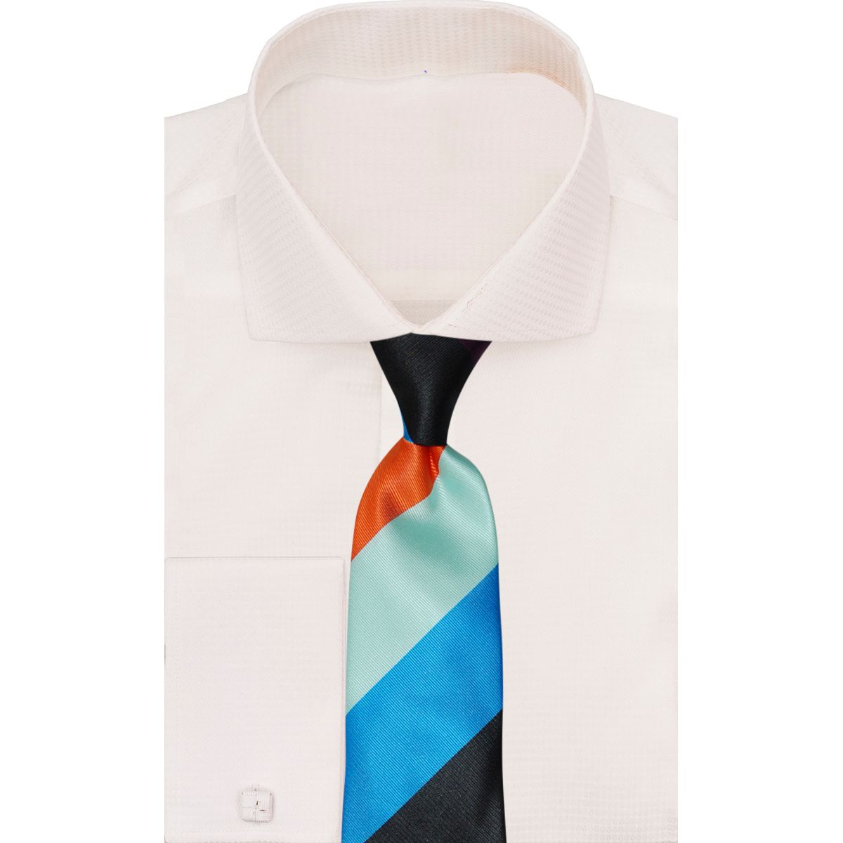 Verse 9 Black Orange Turquoise Purple Stripe Necktie Crypto Stripe M17
