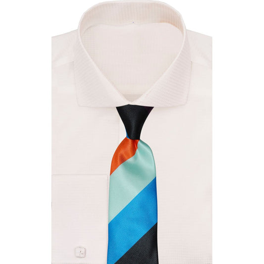 Verse 9 Black Orange Turquoise Purple Stripe Necktie Crypto Stripe M17
