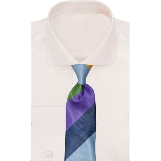Verse 9 Green Navy Yellow Purple Stripe Necktie Crypto Stripe M6