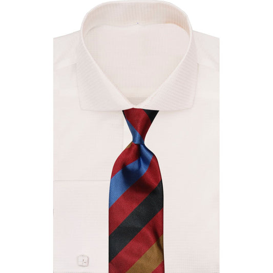 Verse 9 Black Burgundy Blue Taupe Stripe Neck Tie Egyptian Stripe-A5