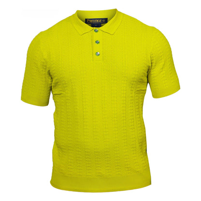 Prestige Luxury Citron Lime Textured Polo Shirt CMK-300-CITRON
