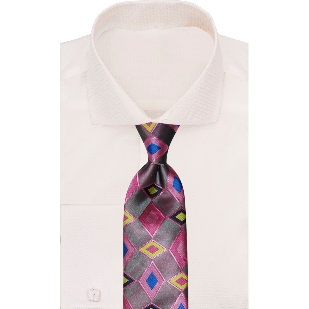 Verse 9 Grey Pink Geometric Necktie BURJ KHALIFA-7