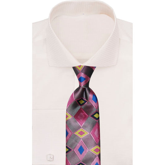 Verse 9 Grey Pink Geometric Necktie BURJ KHALIFA-7