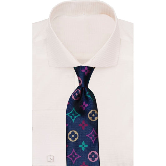 Verse 9 Navy Purple LV Inspired Multicolor Necktie - B2