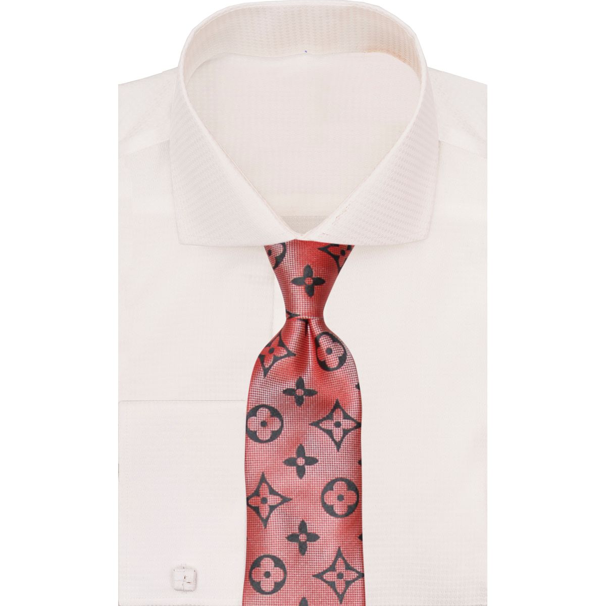 Verse 9 Red Black LV Inspired Necktie - LV-B3