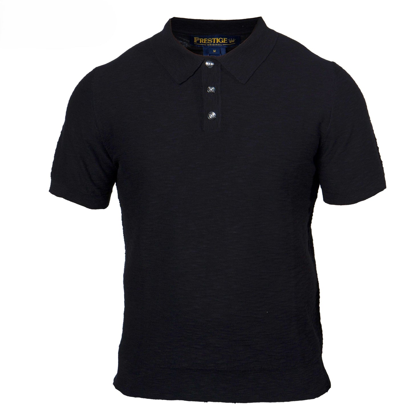 Prestige Black 100% Linen Polo Shirt LIN-590