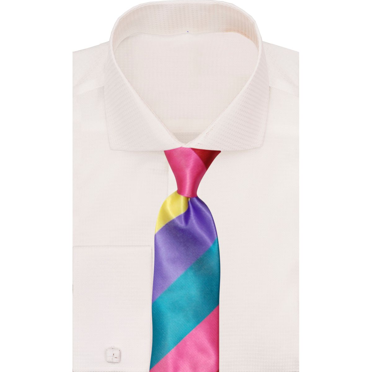 Verse 9 Purple Red Pink Yellow Stripe Neck Tie Crypto Stripe-M5