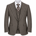 suit-yourself-menswear Tiglio Bardolini brown 3-piece suit with bold pinstripes, vest, and patterned tie