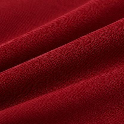 Close-up of the rich burgundy fabric texture from the suit-yourself-menswear two-piece casual set.