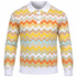 suit-yourself-menswear Prestige Original sweater featuring a white and yellow chevron knit pattern with a polo collar.
