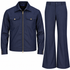 suit-yourself-menswear denim blue two-piece set with a zip-up jacket and flared leg trousers for casual wear