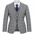 suit-yourself-menswear Tiglio Portofino 3-piece wool suit in grey plaid with wide peak lapels and blue check pattern