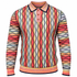 suit-yourself-menswear Prestige Original multicolor knit polo sweater with 90s inspired textured wave pattern