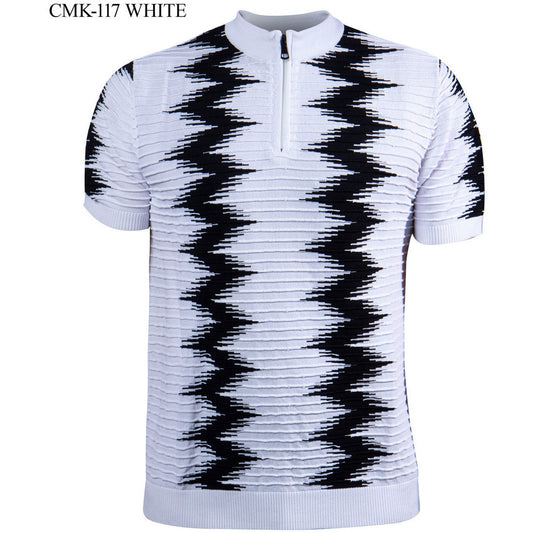 Prestige White Black Zig Zag Shirt CMK-117