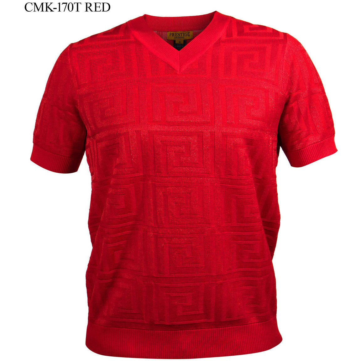 Prestige Red Luxury Knit Greek Print Shirt