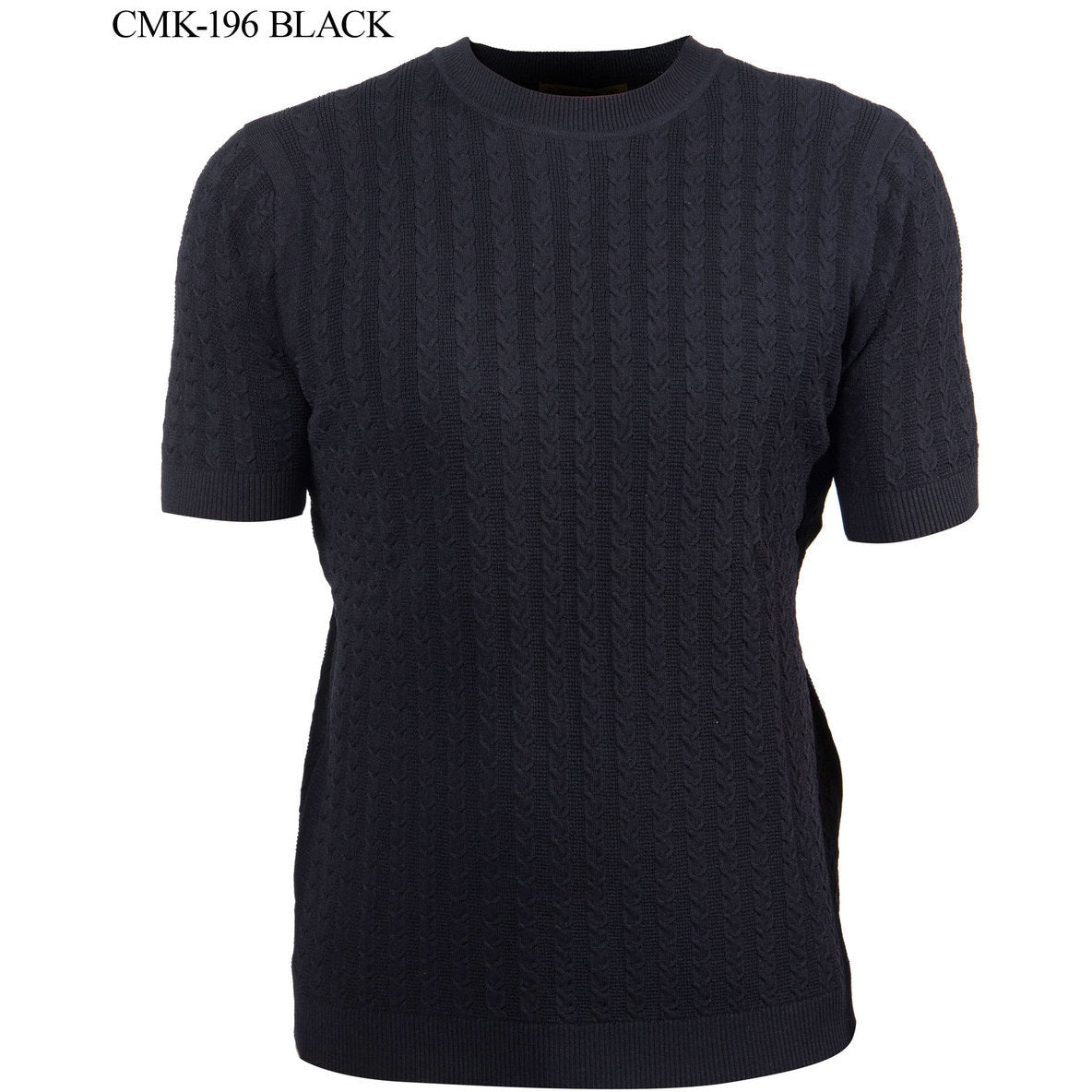 Prestige Black Luxury Knit Greek Print Shirt CMK-196-BLACK