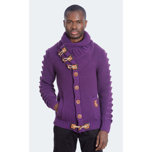 LCR Purple Wrap Neck Sweater