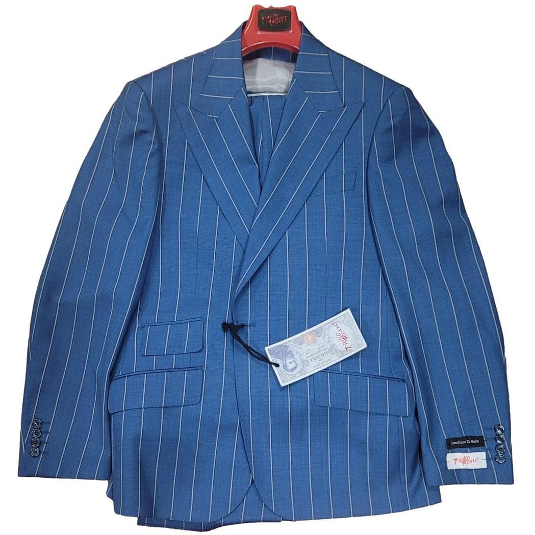 Tiglio Orvietto Blue Wide Pinstripe 3pc Suit TL3121