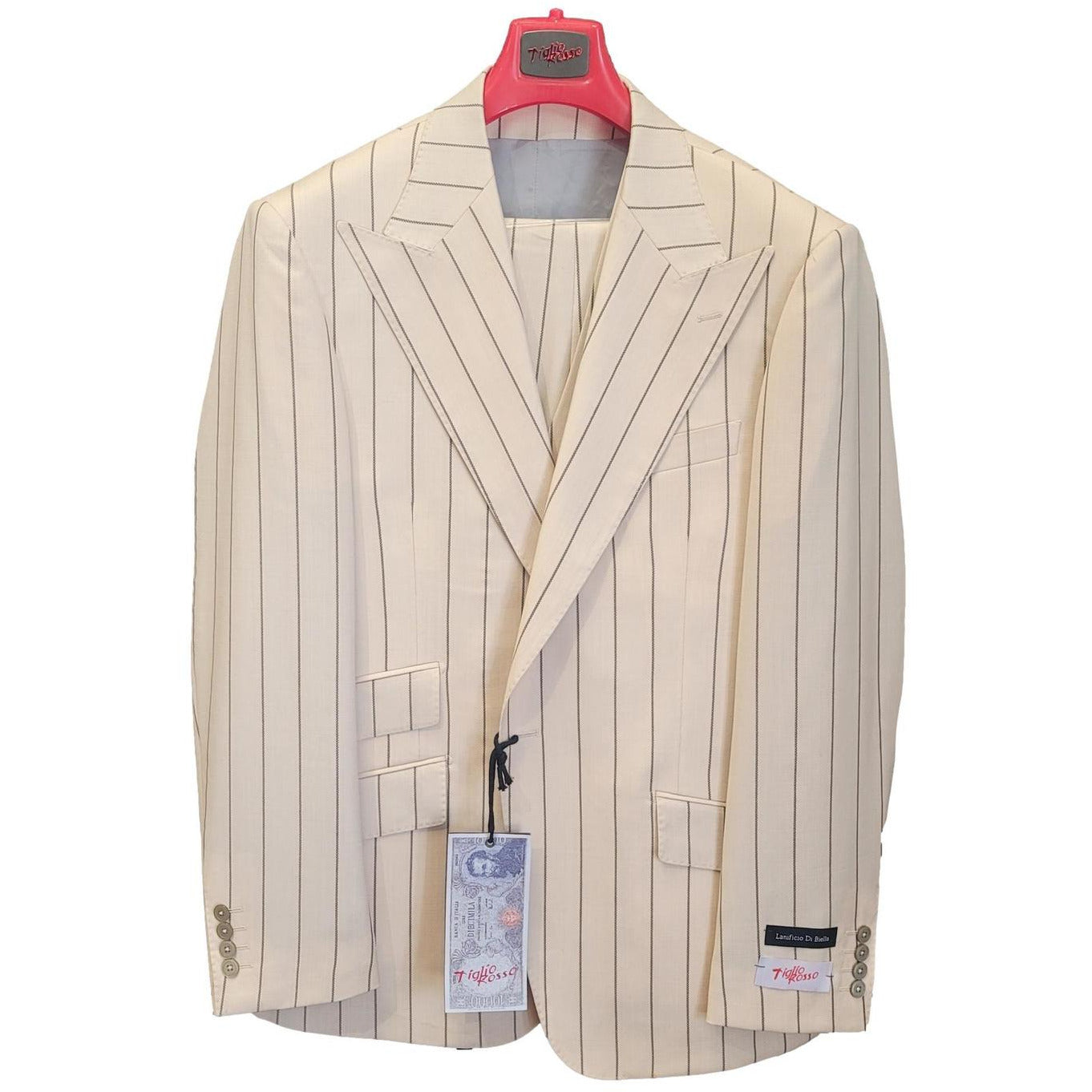 Tiglio Tan Brown Wide Pinstripe 3pc Suit TL3120