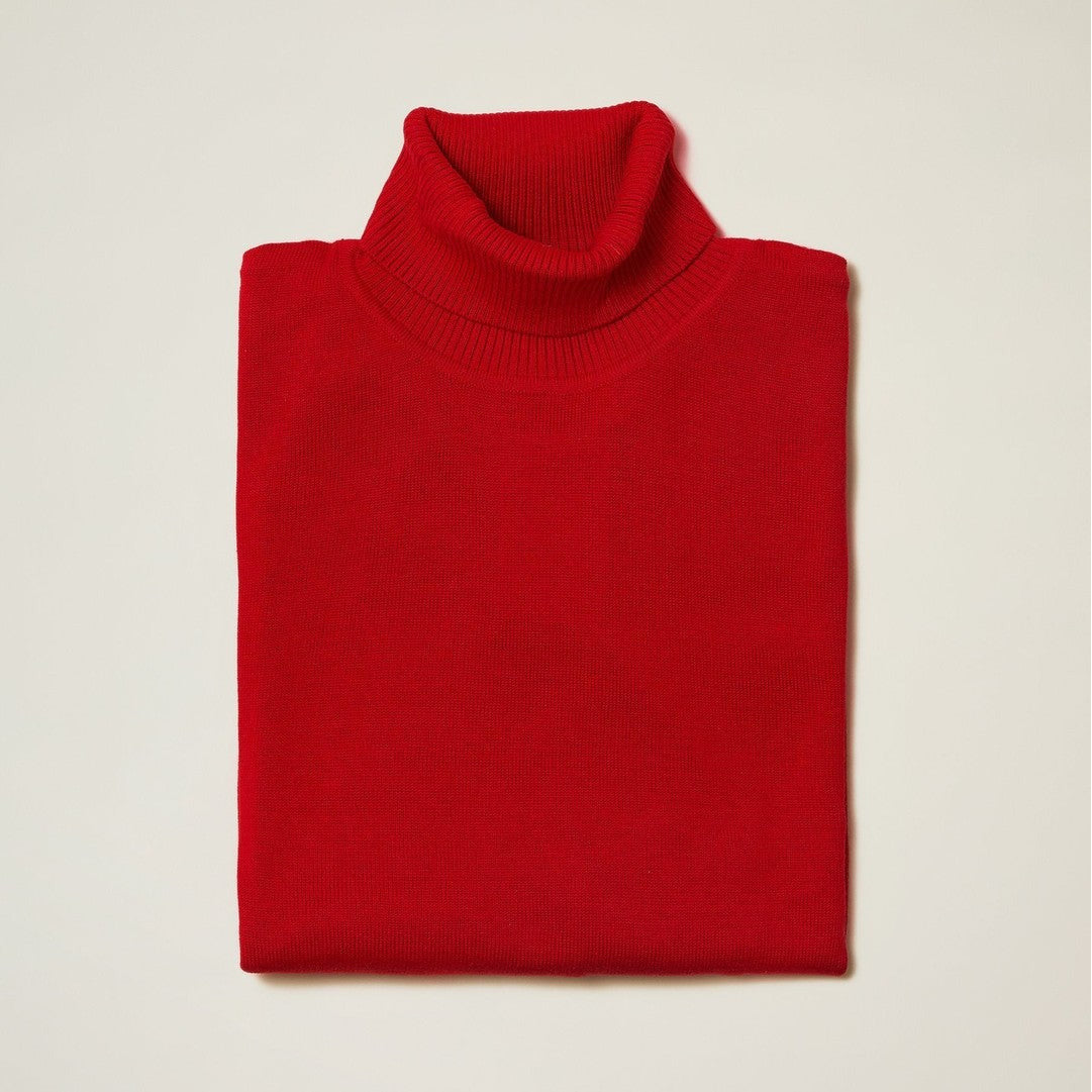 Inserch Red Turtleneck Shirt Sweater