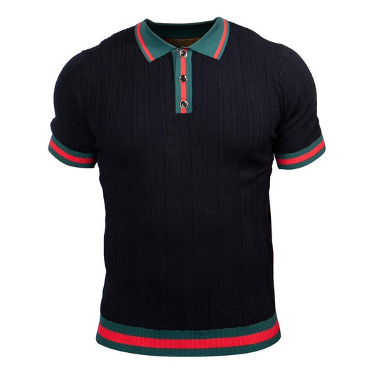Prestige Black Red Green Collar Polo Shirt - CMK-285