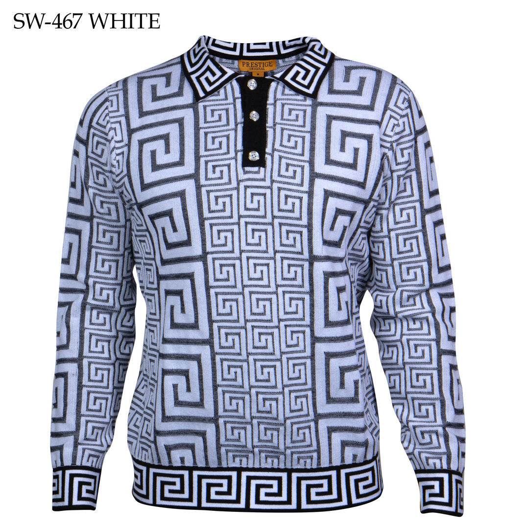 Prestige White Black Luxury Polo Shirt - SYM