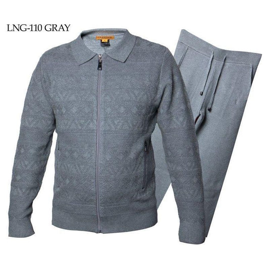 Prestige Gray Sweater Luxury Jogger Suit - LNG-110-GRAY