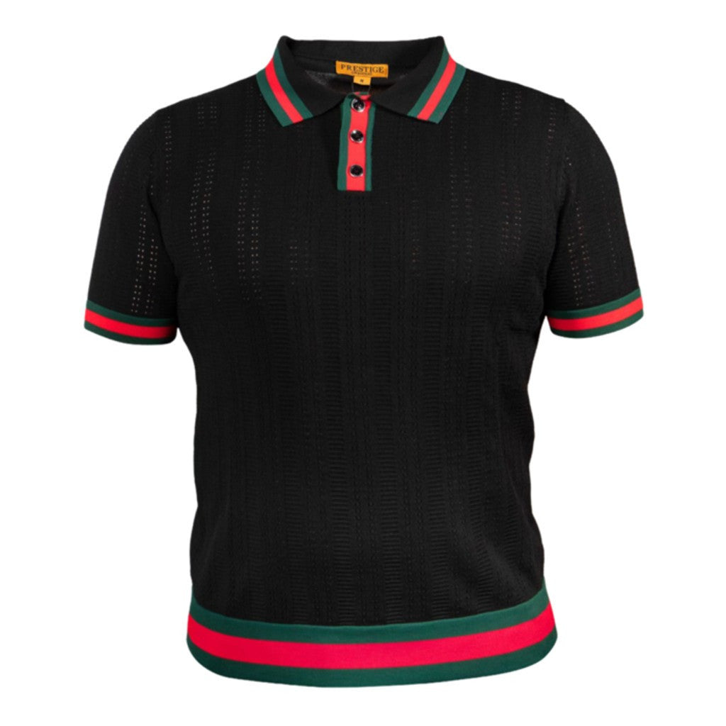 Prestige Black Green Red Polo Shirt