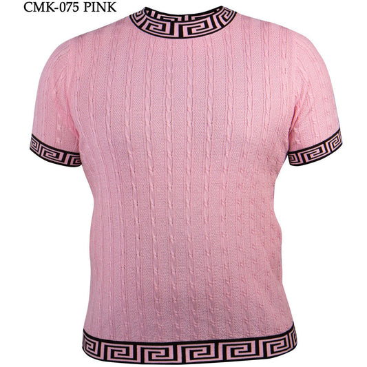 PRESTIGE PINK CREW NECK KNIT SHIRT