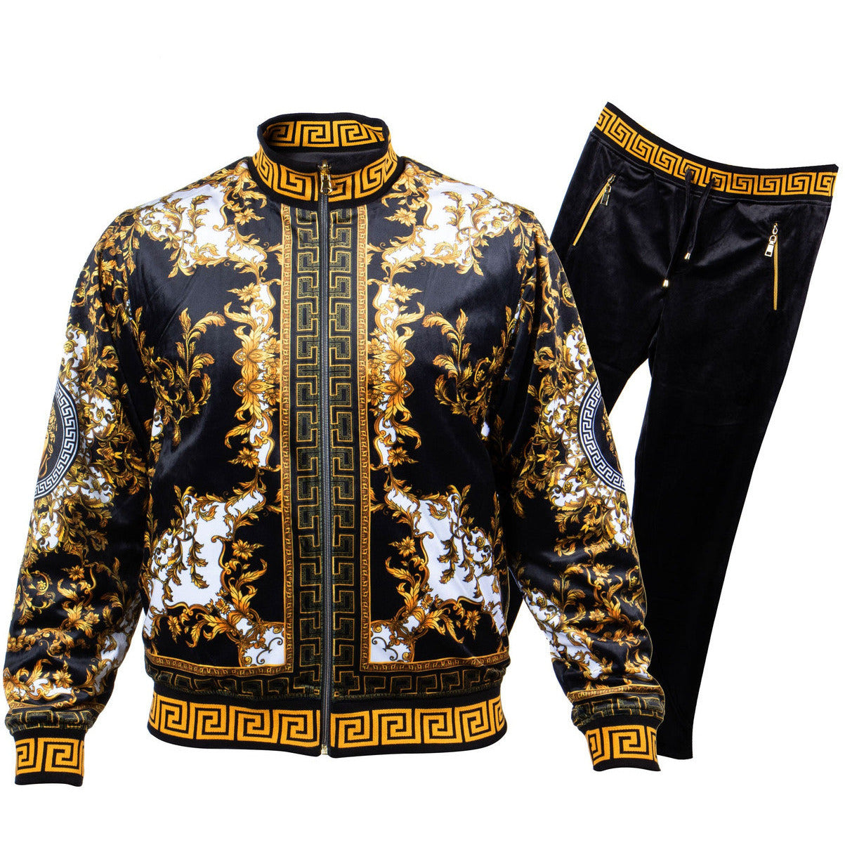 Prestige Black Gold Reversible Velvet Luxury Jogger Suit – suit ...