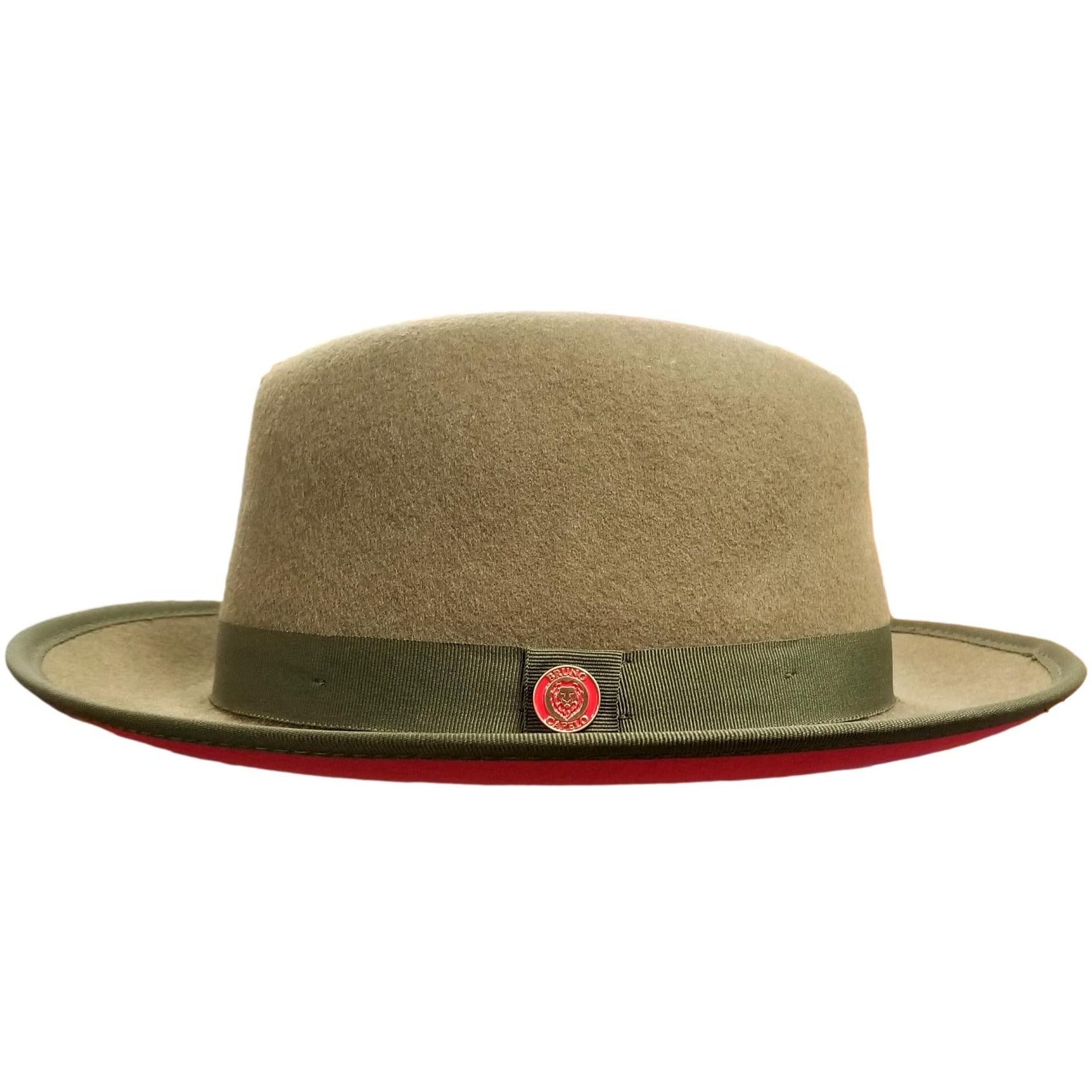 Hat Bottom View Bruno Capelo Princeton Olive Red Bottom Hat PR-307 – suit-yourself-menswear