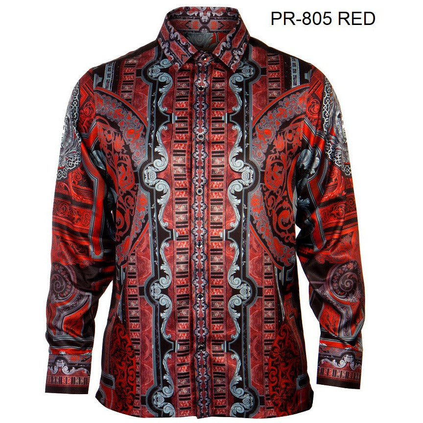 PRESTIGE BUTTON DOWN BLACK AND RED SHIRT