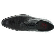 Jo Ghost Black Gator Print Cap Toe Leather Louisiana Baby Shoe