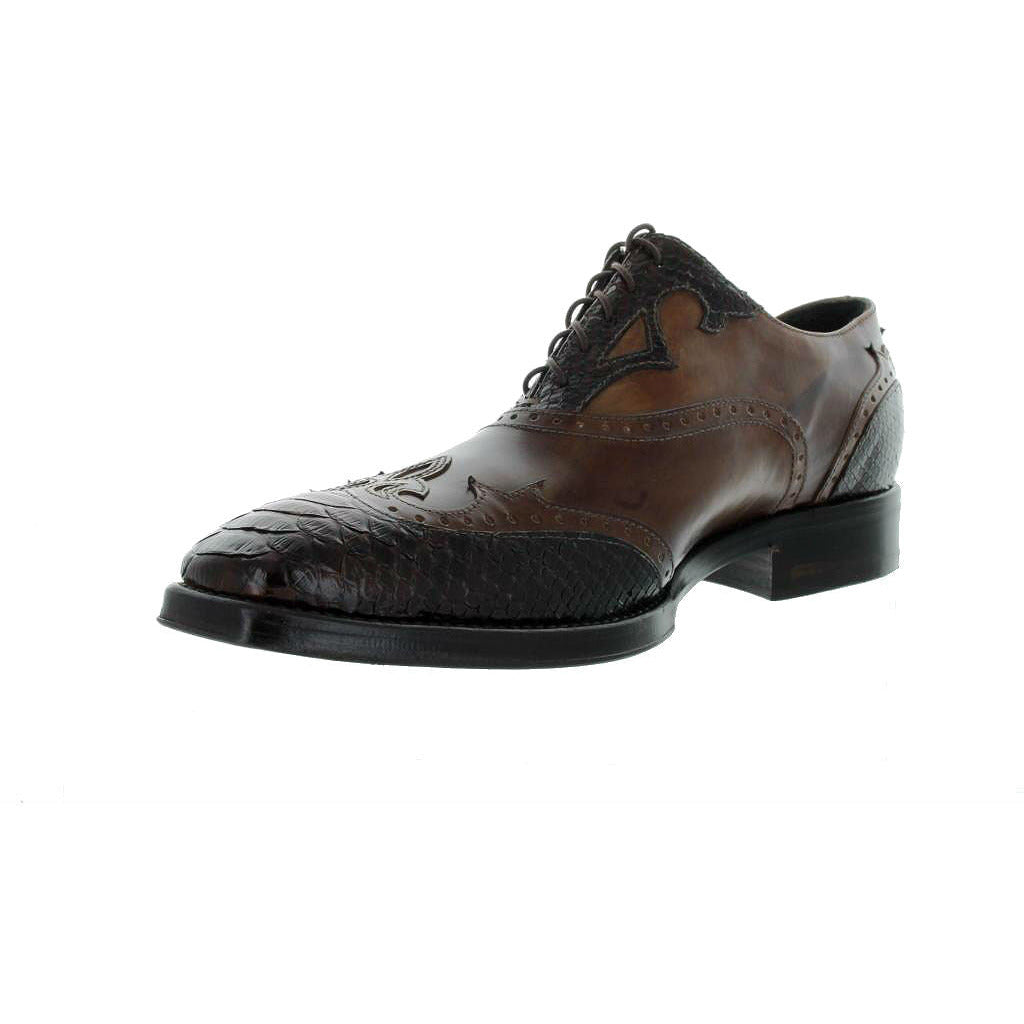 Jo Ghost Brown Python Wingtip Leather Uomo Diver
