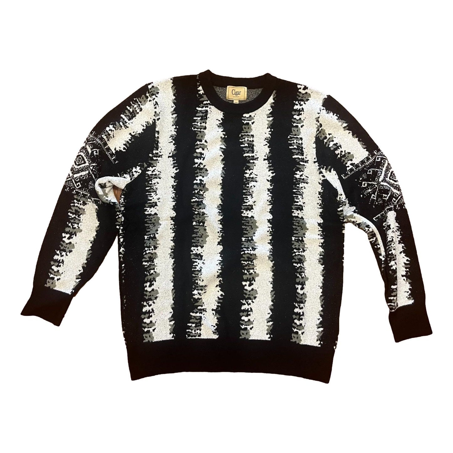 Chenille SC-432-Black White Sweater