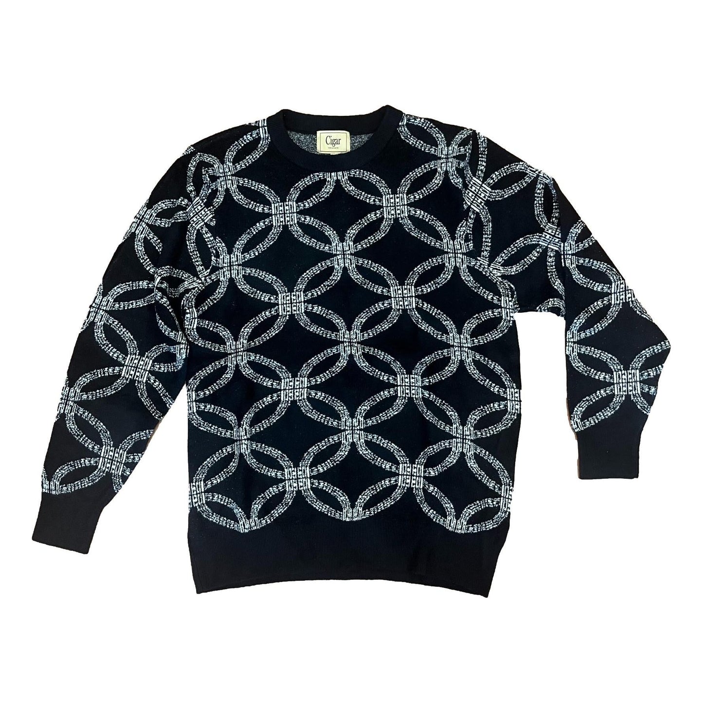 Black White Chenille Sweater SC-431